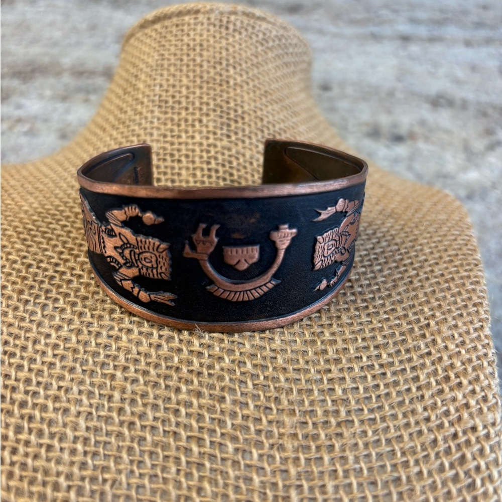 Elegant Black and Copper Cuff Bracelet